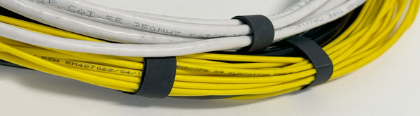 Elastic PFR cable ties in various sizes replace traditional ties in clean rooms, used for new installs and refurbishments.